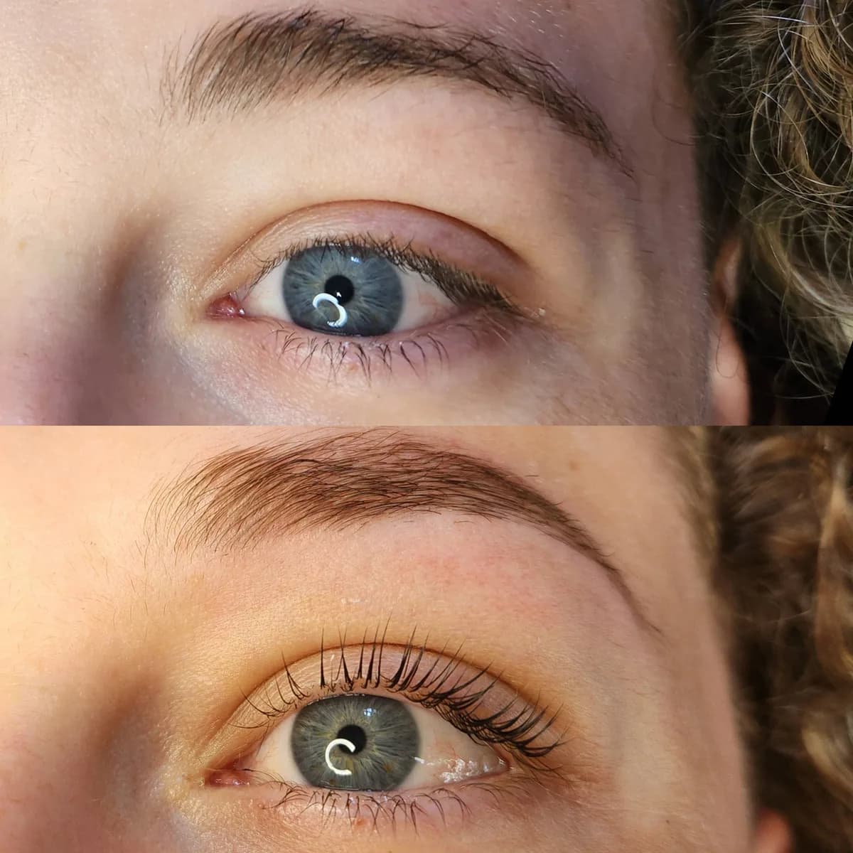 Before and after: Healed · Brow lamination, shape & tint