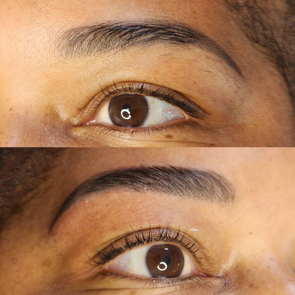 Before and after: Healed · Brow lamination, shape & tint