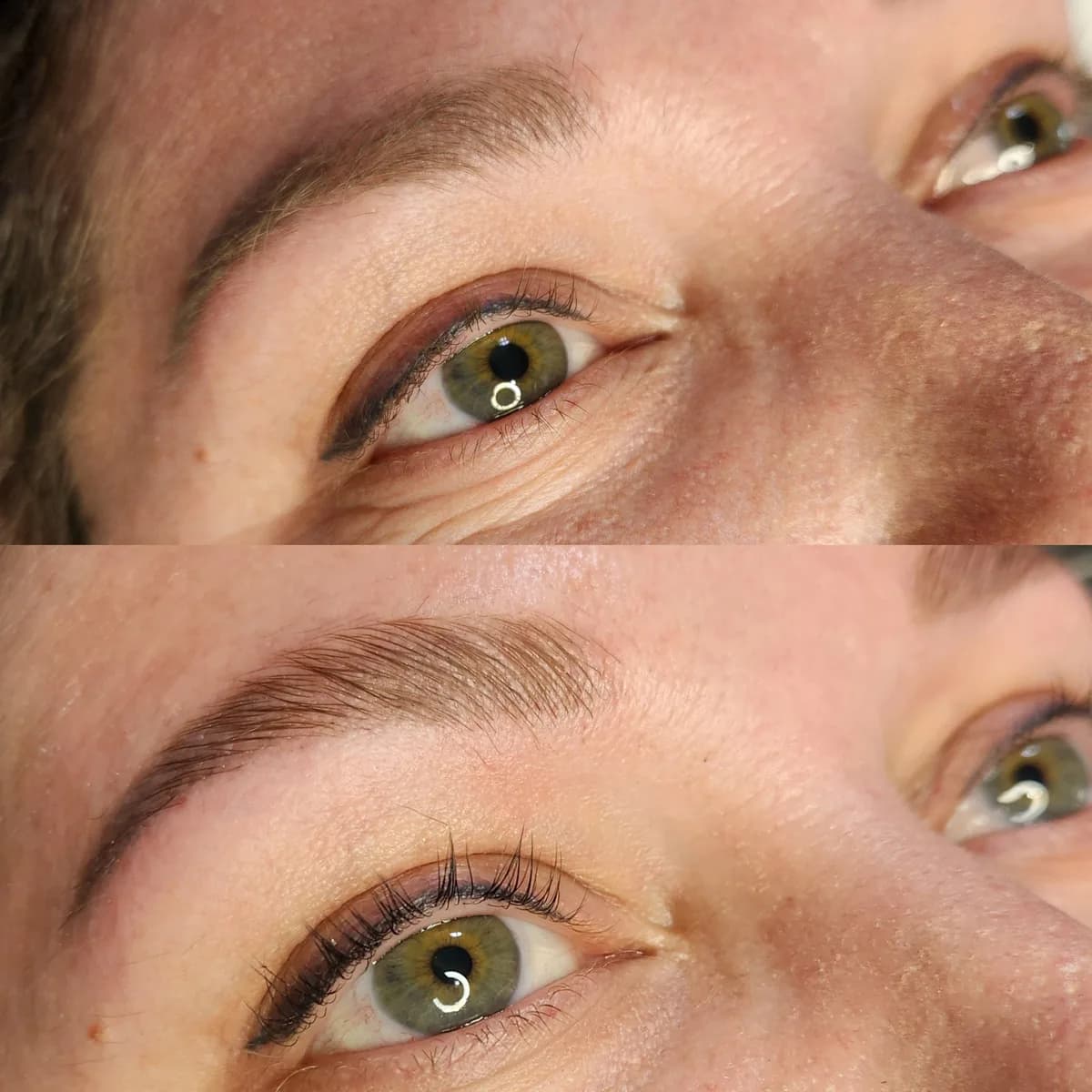 Before and after: Healed · Lash lift & tint