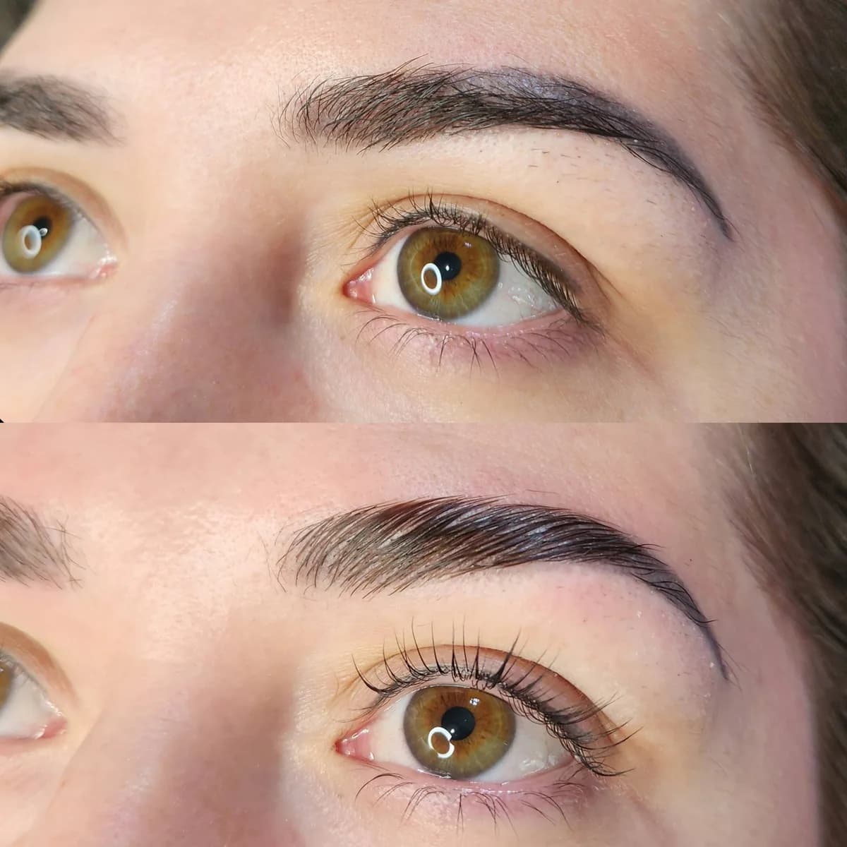 Before and after: Healed · Lash lift & tint