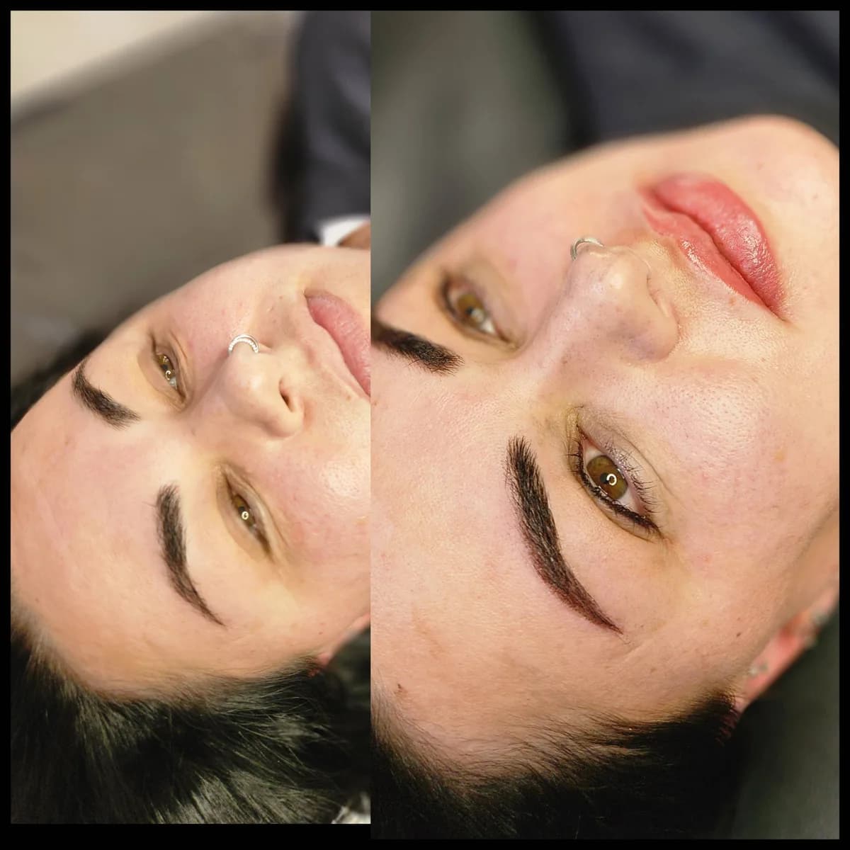 Before and after: Healed · Powder & ombre brows