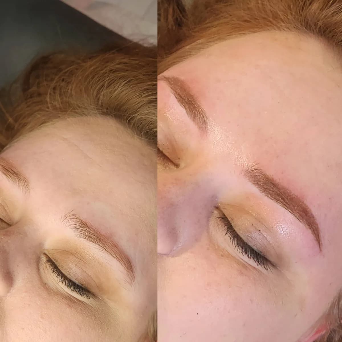 Before and after: Healed · Powder & ombre brows