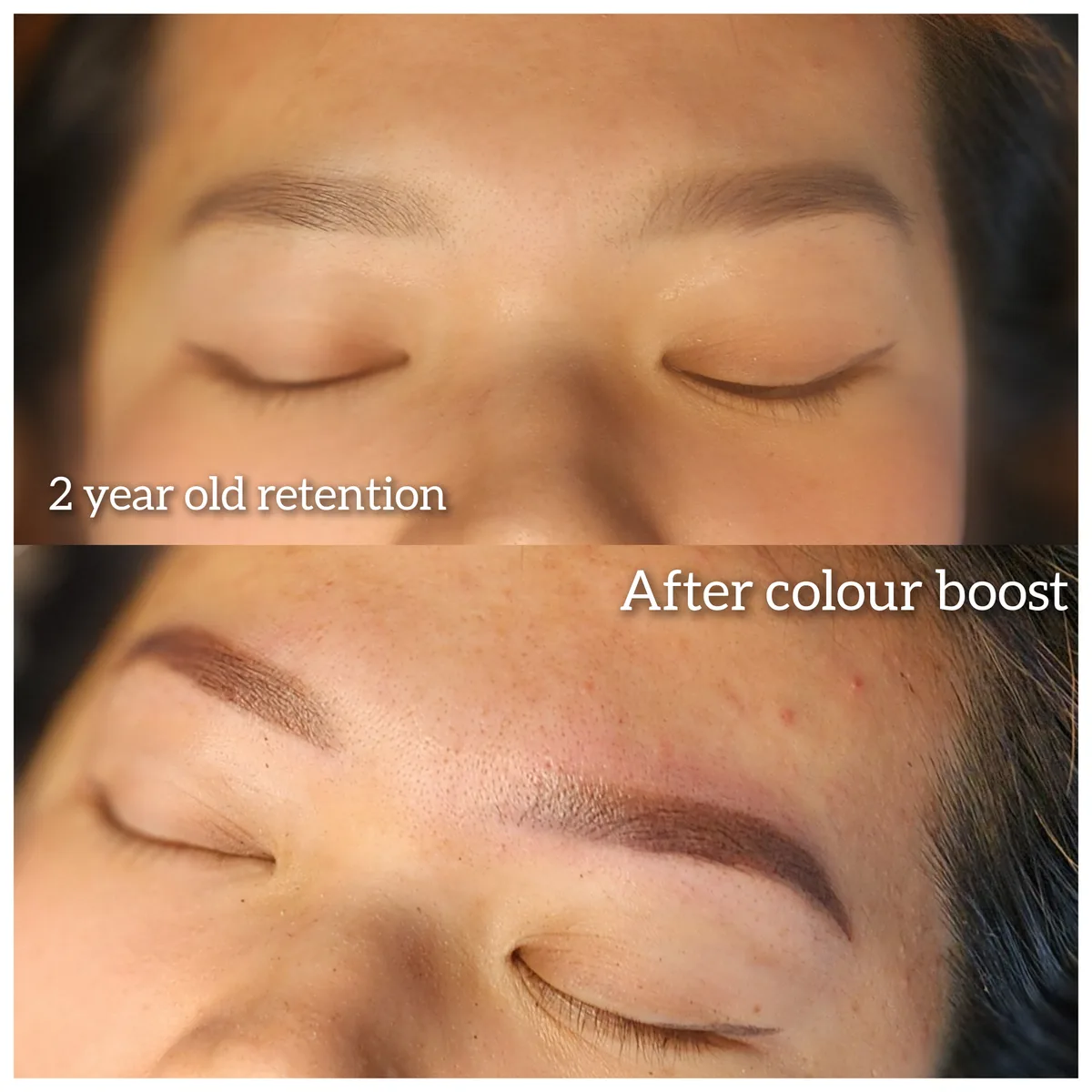 Before and after: Healed · Powder & ombre brows