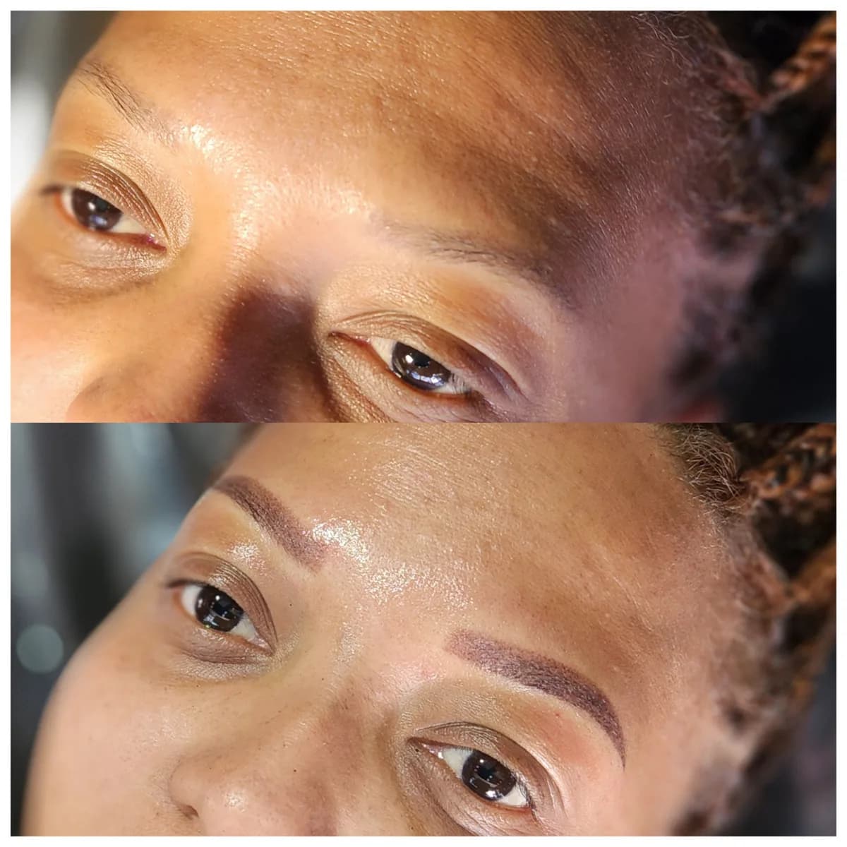 Before and after: Powder & ombre brows