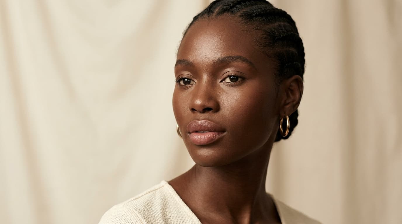 Before and after dark lip neutralisation on melanin-rich skin at Blade Boutique Fourways