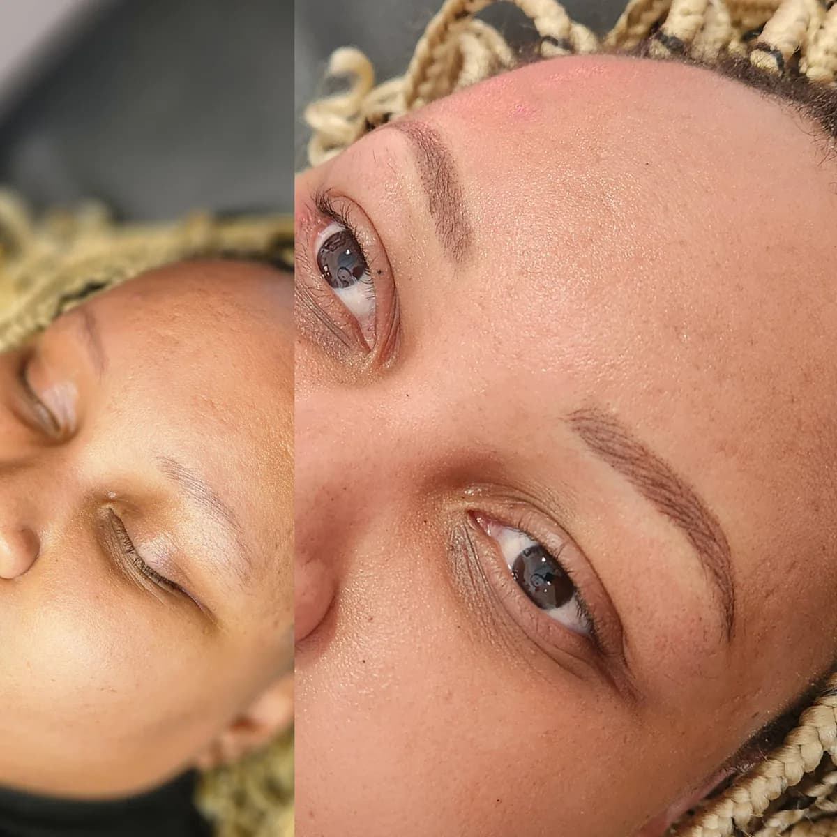 Before and after: Healed · Nano brows