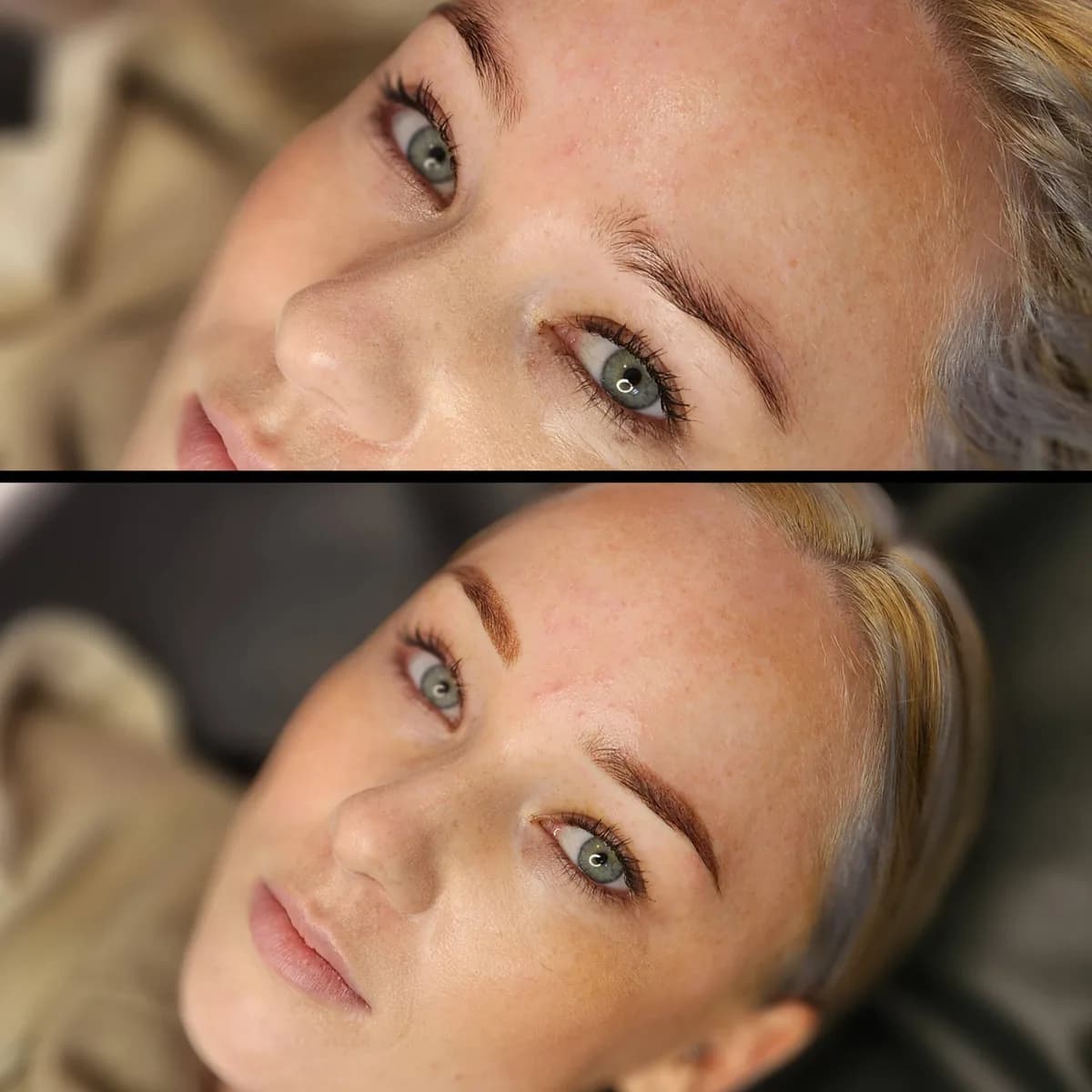 Before and after: Healed · Powder & ombre brows